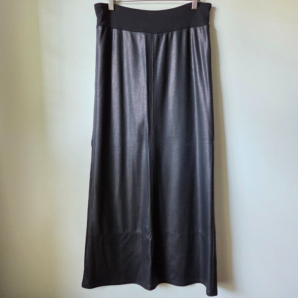 EUC LIKE NEW KAREN KANE BLACK LEATHER LIKE MAXI SKIRT SIZE SMALL